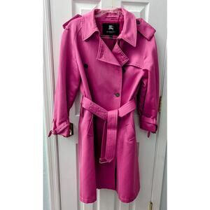 Burberry Womans Trench Coat Pink Size 10 Excellent Condition